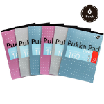 Pukka Pukka Pad A4 Refill Pad Ruled 160 Pages Metallic Assorted Colours (Pack 6) - REF80/1