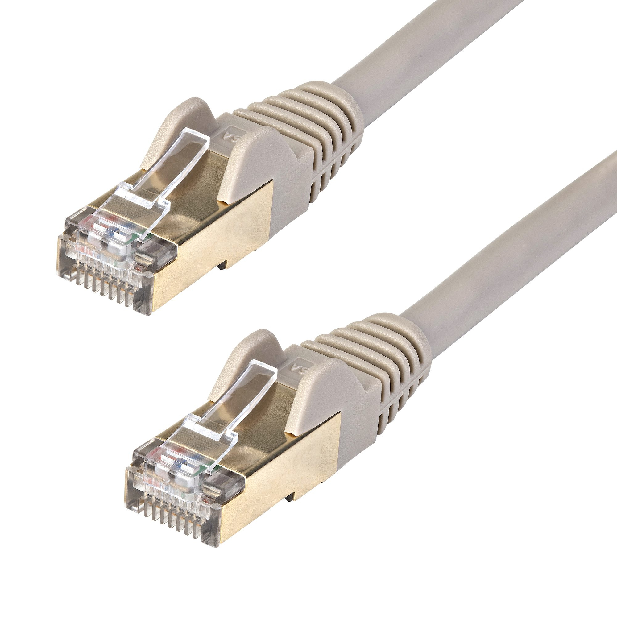 StarTech.com 10m CAT6a Ethernet Cable - 10 Gigabit Shielded Snagless RJ45 100W PoE Patch Cord - 10GbE STP Network Cable w/Strain Relief - Grey Fluke Tested/Wiring is UL Certified/TIA