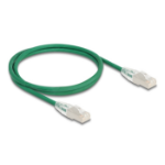 DeLOCK RJ45 Network Cable Cat.6A plug to plug with curved latch U/FTP Slim 1 m green