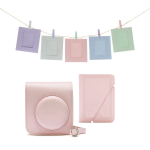 Fujifilm Instax Mini 12 Accessory Kit with Case, Photo Album, Hanging Cards & Pegs - Pink