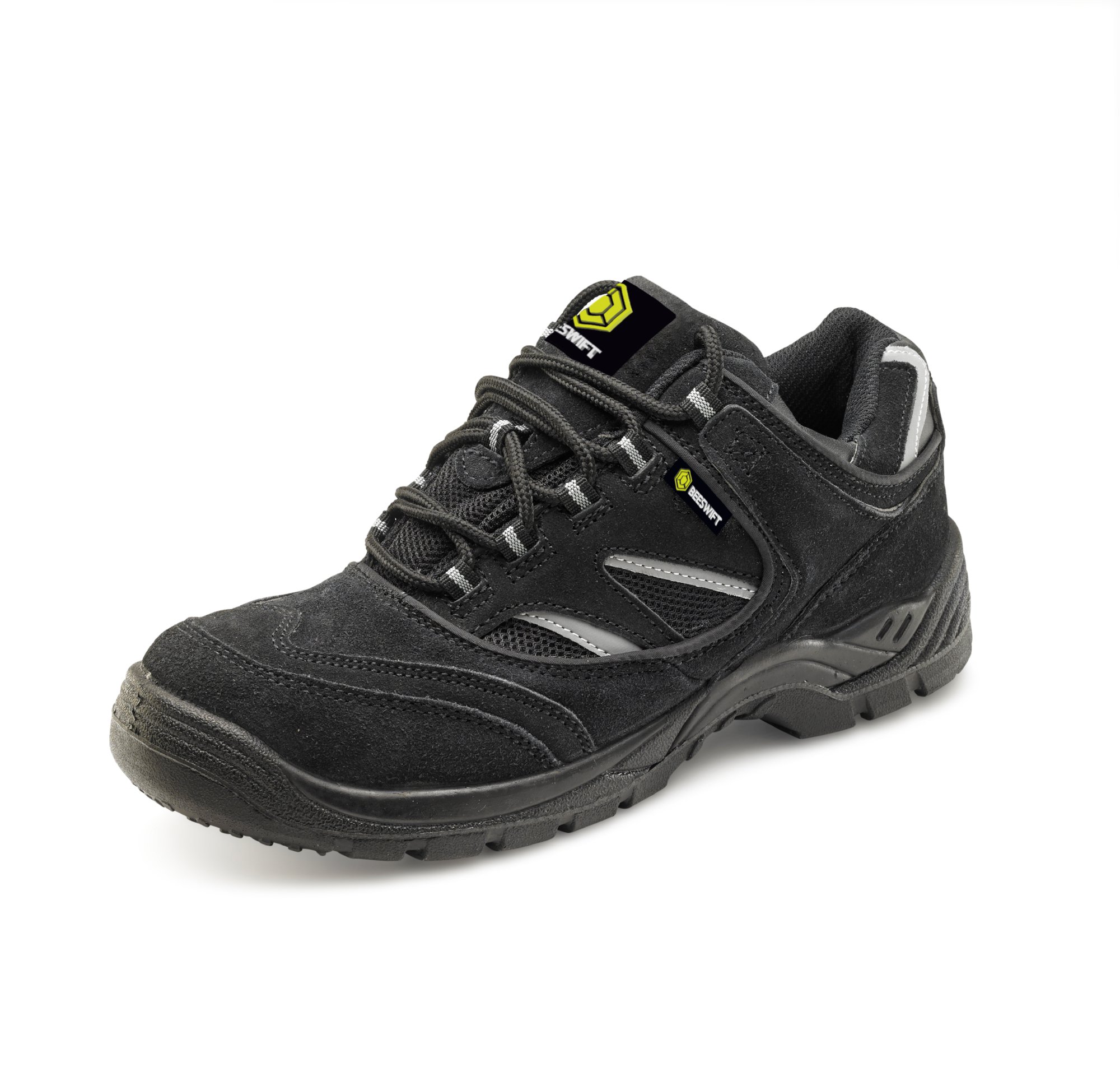 Beeswift Dual Density PU Safety Trainers 1 Pair Black 7 CDDTB07