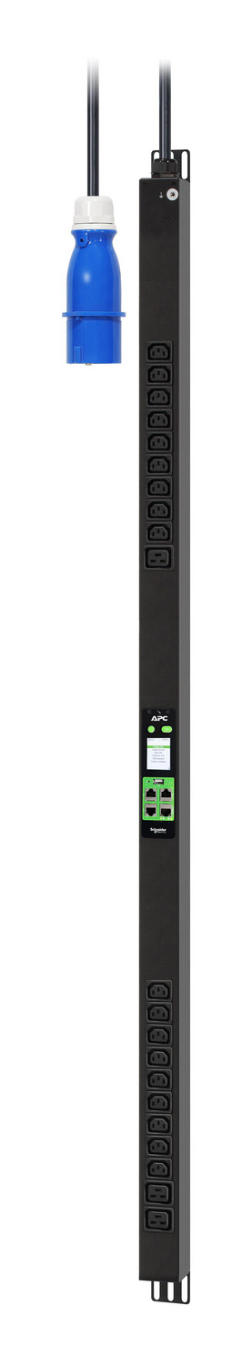 APC Easy Rack PDU, Metered Outlet, 0U, 3 Phase, 11kW, 230V, 16A, (18) C13 and (6) C19 outlets, IEC60309 3P+N+PE inlet