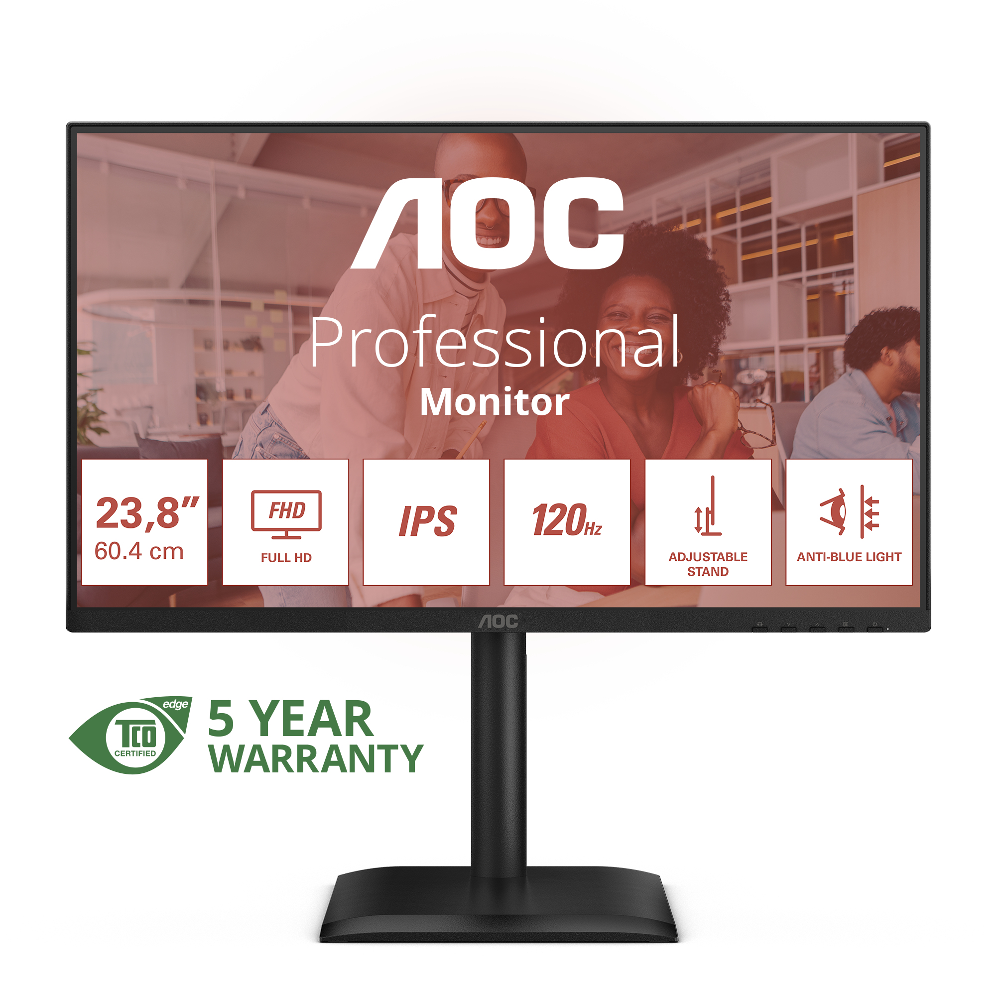 AOC  24E4U computer monitor 60.5 cm (23.8") 1920 x 1080 pixels Ful