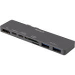 Deltaco USBC-1290 laptop dock/port replicator Docking Silver
