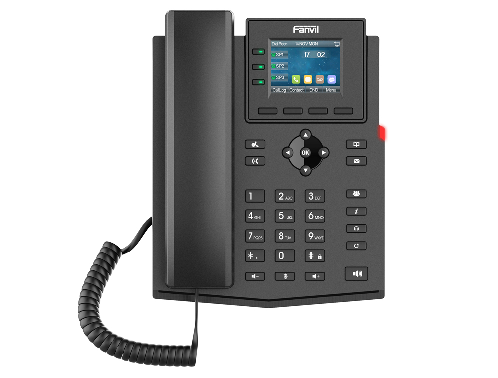 X303W Fanvil X303W - IP Phone - Black - Wired handset - Desk/Wall - Linux - In-band - Out-of band - SIP info