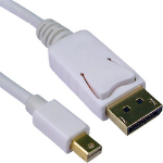 Cablenet 1m DisplayPort 1.2 Male - Mini DisplayPort Male (4Kx2K@60Hz) White PVC