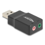 DeLOCK 66634 tussenstuk voor kabels USB 2.0 Type-A 2 x 3.5 mm 3 pin Zwart
