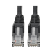 Tripp Lite N201-06N-BK Cat6 Gigabit Snagless Molded (UTP) Ethernet Cable (RJ45 M/M), PoE, Black, 6-in. (15.24 cm)