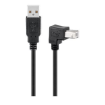 Microconnect USBAB2ANGLED USB cable USB 2.0 2 m USB A USB B Black