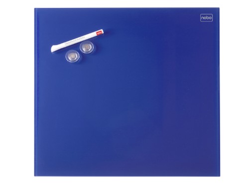 Nobo Diamond Glass Board Magnetic Blue 450x450mm Retail Pack