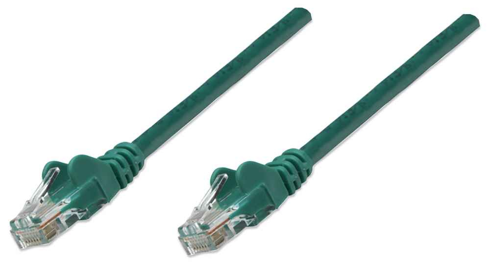 Photos - Cable (video, audio, USB) INTELLINET Network Patch Cable, Cat5e, 1m, Green, CCA, U/UTP, PVC, RJ4 318 
