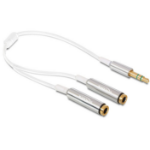 DeLOCK 65355 audio cable 0.25 m 3.5mm 2 x 3.5mm Silver, White