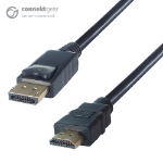 CONNEkT Gear 2m DisplayPort to HDMI Connector Cable - Male to Male Gold Connectors