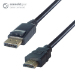 connektgear 2m DisplayPort to HDMI Connector Cable - Male to Male Gold Connectors