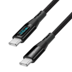 LogiLink USB 2.0 Type-C cable, C/M to C/M, 480 Mbps, 240W, display, nylon, black, 1 m