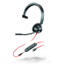 HP Poly Blackwire 3315 - Blackwire 3300 series - headset - on-ear - wired - 3.5 mm jack, USB-C - black - UC certified, Certified for Microsoft Teams