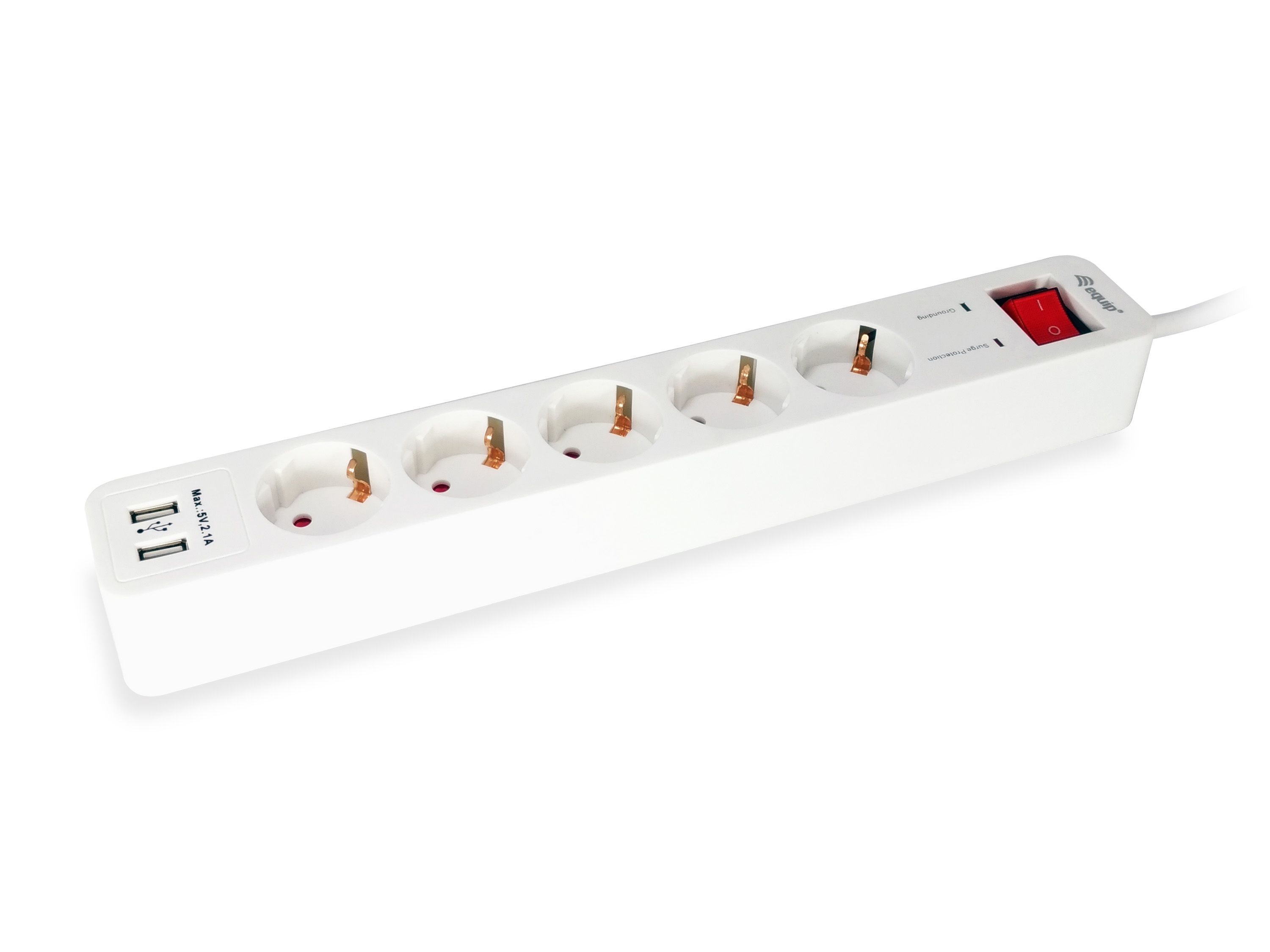 Image of Equip 245554 power extension 1.8 m 5 AC outlet(s) Indoor White