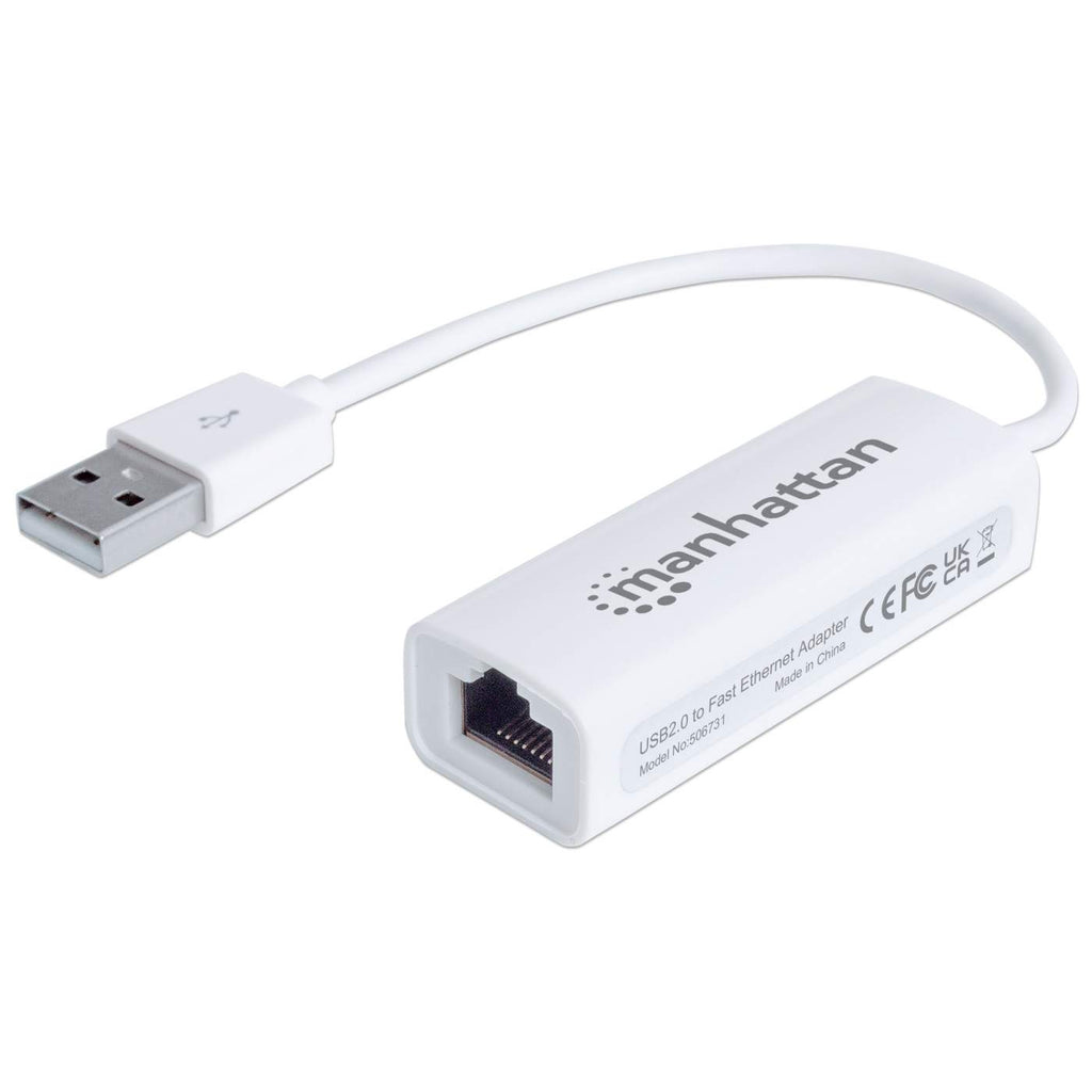 Image of Manhattan USB-A Fast Ethernet Adapter, 10/100 Mbps Network, 480...