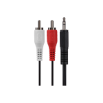 Maplin 3.5mm Aux Stereo 3 Pole TRS Jack Plug to Twin RCA Phono Cable - Black - 1.5m