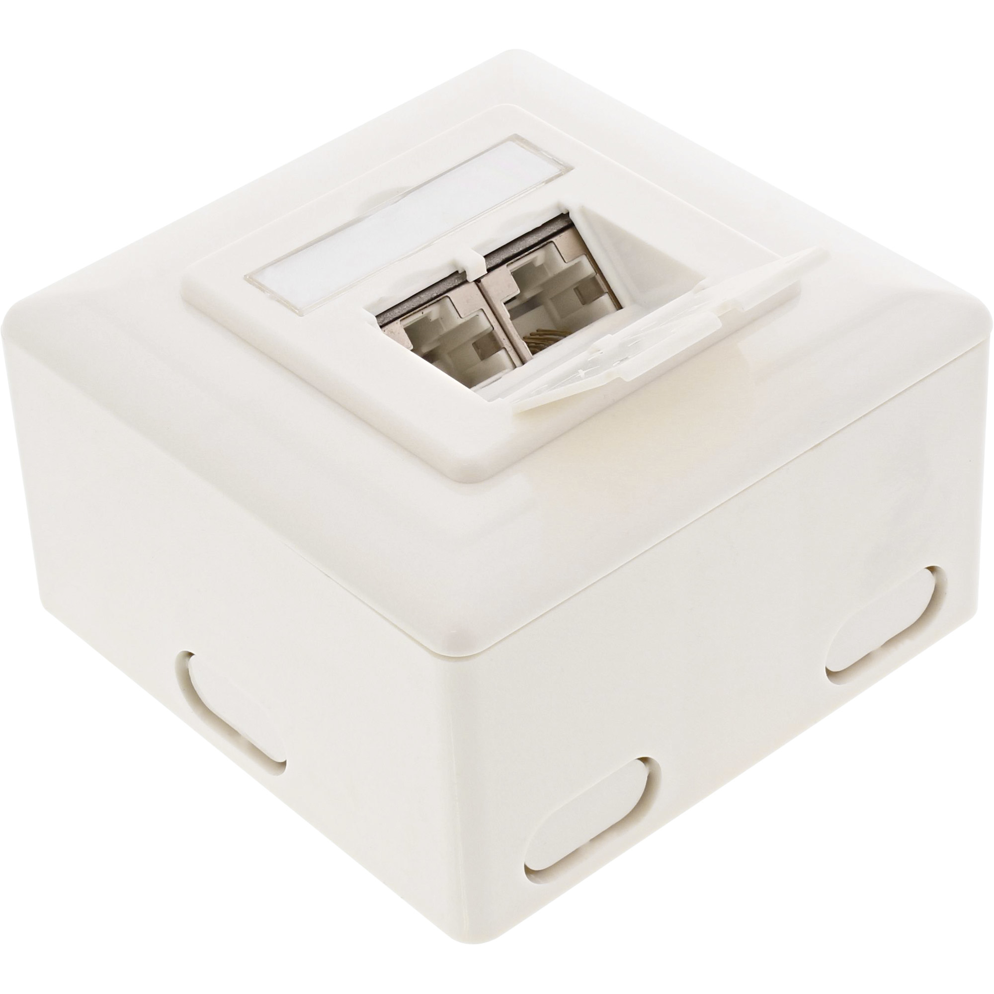 Image of InLine Cat.6 Wall Outlet Box surface or flush mount 2x RJ45 horizontal