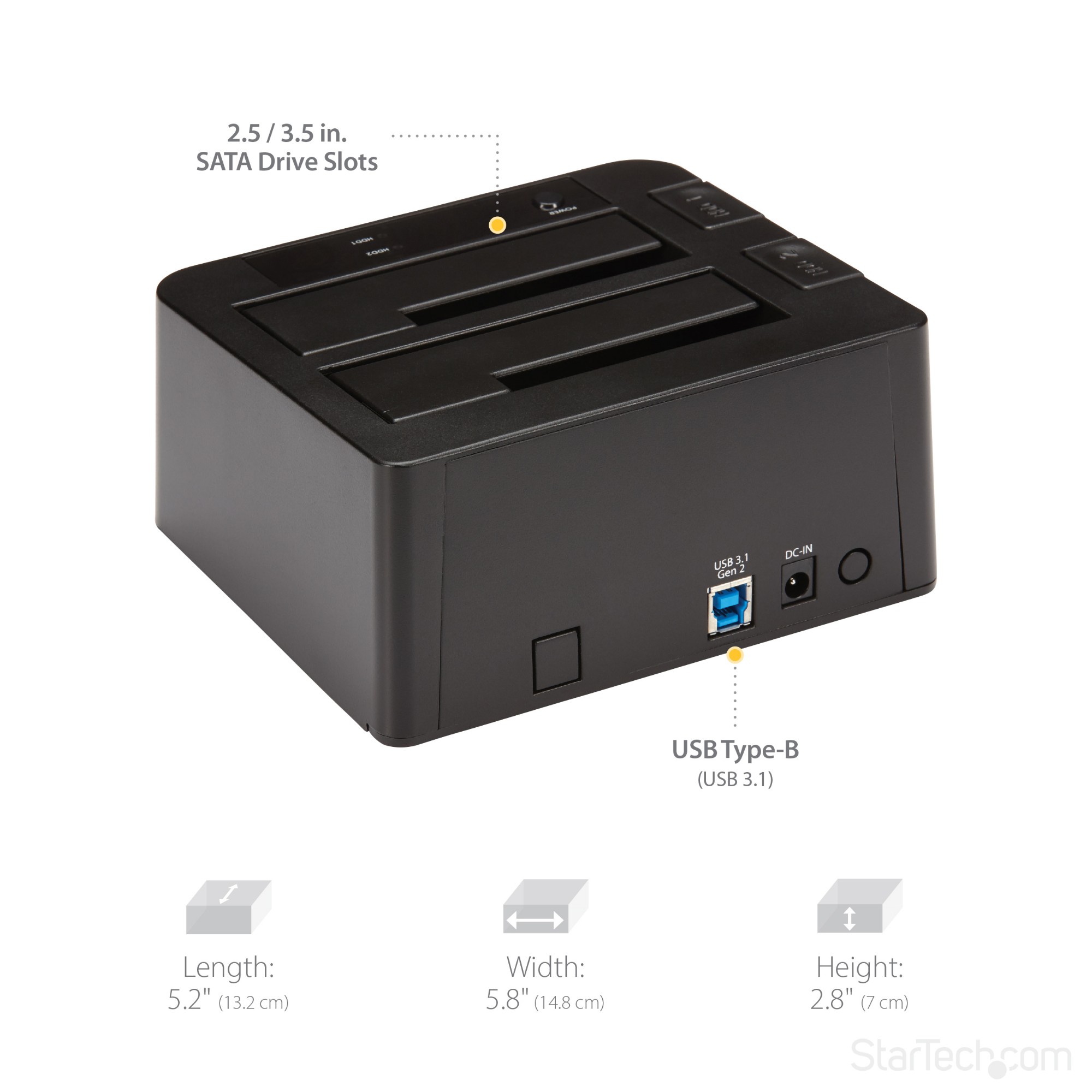 Buy Startech Com Dual Bay Usb To Sata Hard Drive Docking Station Usb Gbps Hard