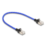 DeLOCK RJ45 Network Cable with braided coating Cat.6A U/FTP Slim 0.3 m blue