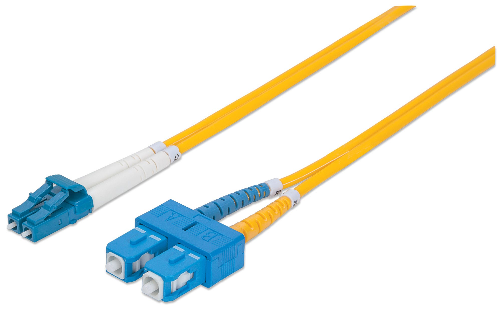 Intellinet Fiber Optic Patch Cable, OS2, LC/SC, 3m, Yellow, Duplex, Single-Mode, 9/125 µm, LSZH, Fibre, Lifetime Warranty, Polybag