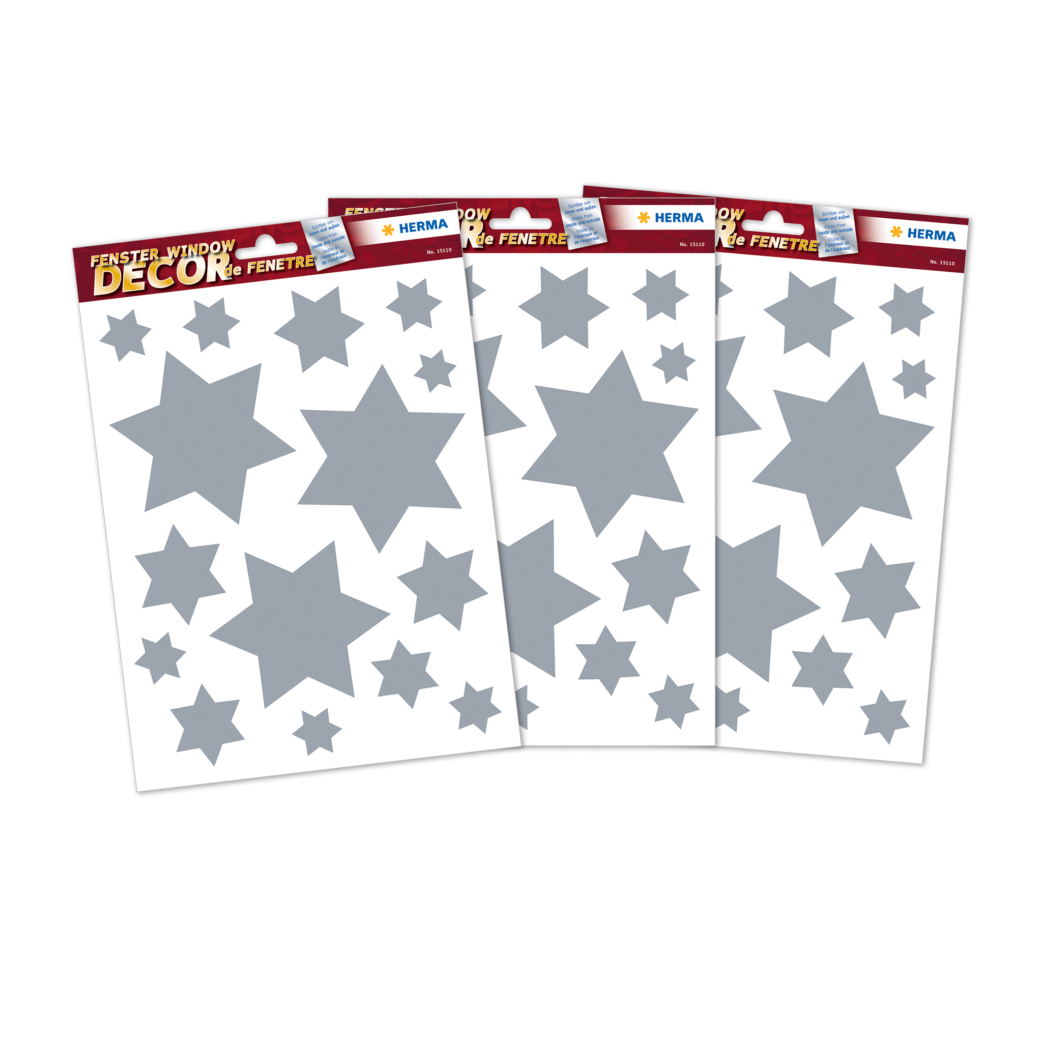 Image of Herma 15547 - Silver - Stars pattern - Removable - Christmas -...