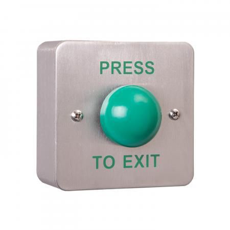Surface Mount Stainless Steel  'Press To Exit' with Large  Green Button, without Collar thumbnail