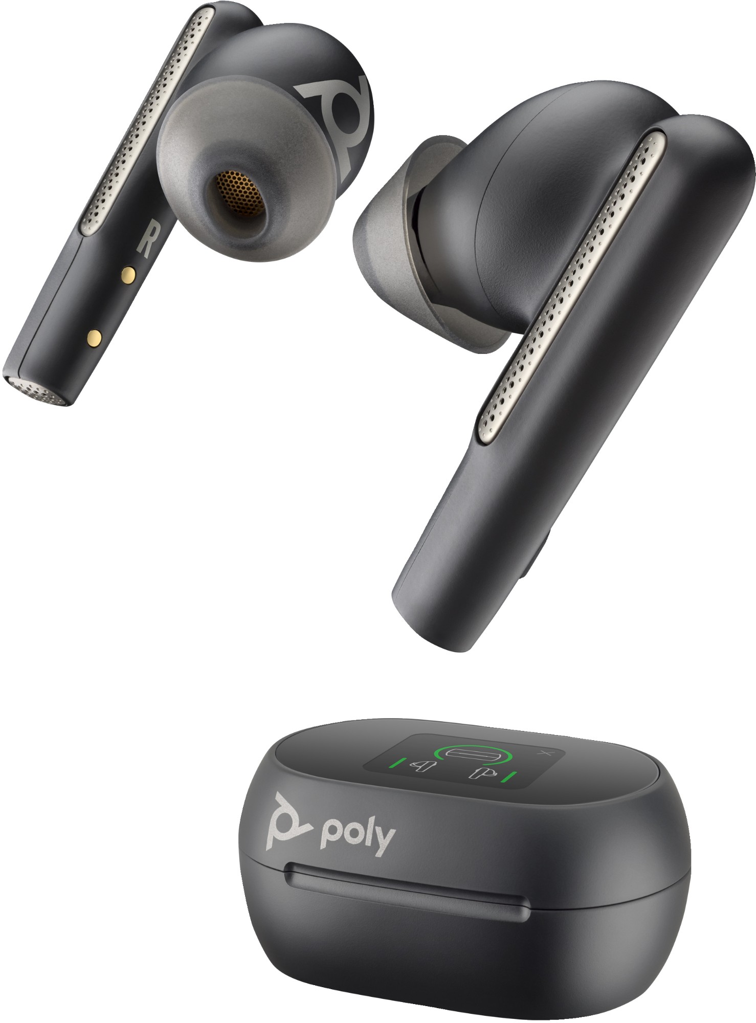 Photos - Headphones Poly Voyager Free 60+ UC M Carbon Black Earbuds +BT700 USB-A Adapter + 216 