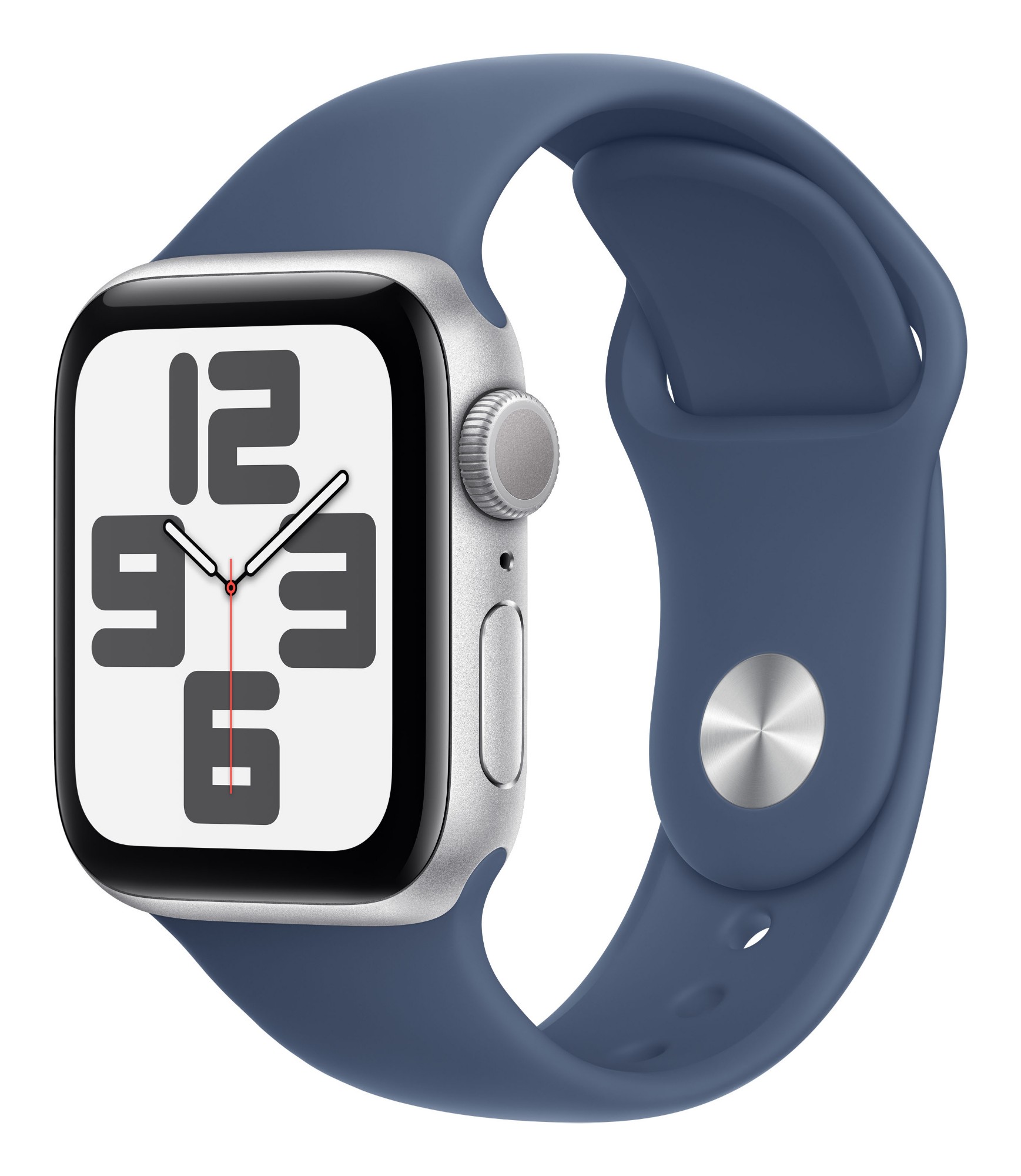 Apple Watch SE GPS 40mm Silver Aluminium Case with Denim Sport Band (MXEC3QH/A)