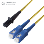 CONNEkT Gear 10m Duplex Fibre Optic Single-Mode Cable OS2 9/125 Micron MT to SC Yellow