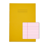 Rhino A4 Special Exercise Book 48 Page Yellow with Tinted Pink Paper F8M (Pack of 10)