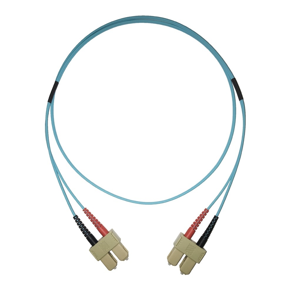 Videk 50/125 OM3 SC to SC Duplex Fibre Optic Patch Cable Aqua 3Mtr