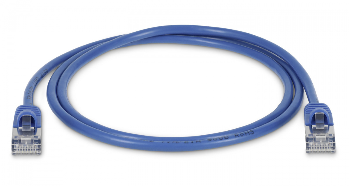 EU Product - Ultra Slim Round Ethernet Cat 7 Patchkabel blau - Cable - Network thumbnail