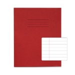 Rhino 8 x 6.5 Exercise Book 48 Page Feint Ruled 12mm Lines F12 Red (Pack 100) - VEX342-66-8 DD