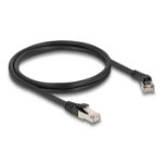 DeLOCK RJ45 Network Cable Cat.8.1 S/FTP plug 45° right angled to plug straight up to 40 Gbps 1 m black