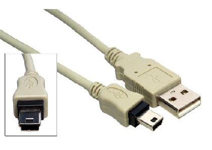 Cables Direct USB2-062 USB cable USB 2.0 2 m USB A Mini-USB B Beige