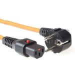 ACT Netsnoer CEE 7/7 male (haaks) - C13 IEC Lock oranje 2 m, EL247S