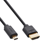 InLine Slim Ultra High Speed HDMI Cable AM/DM 8K4K gold plated black 1m