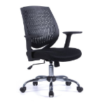 NAUTILUS Designs Ultra Medium Back Sturdy and Flexible Designer Task Office Chair With Arms Black - BCP/F590/BK DD