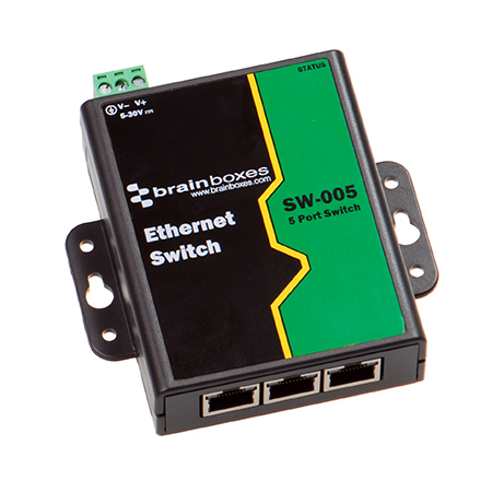 Image of Brainboxes SW-005 network switch Unmanaged Fast Ethernet (10/100)...