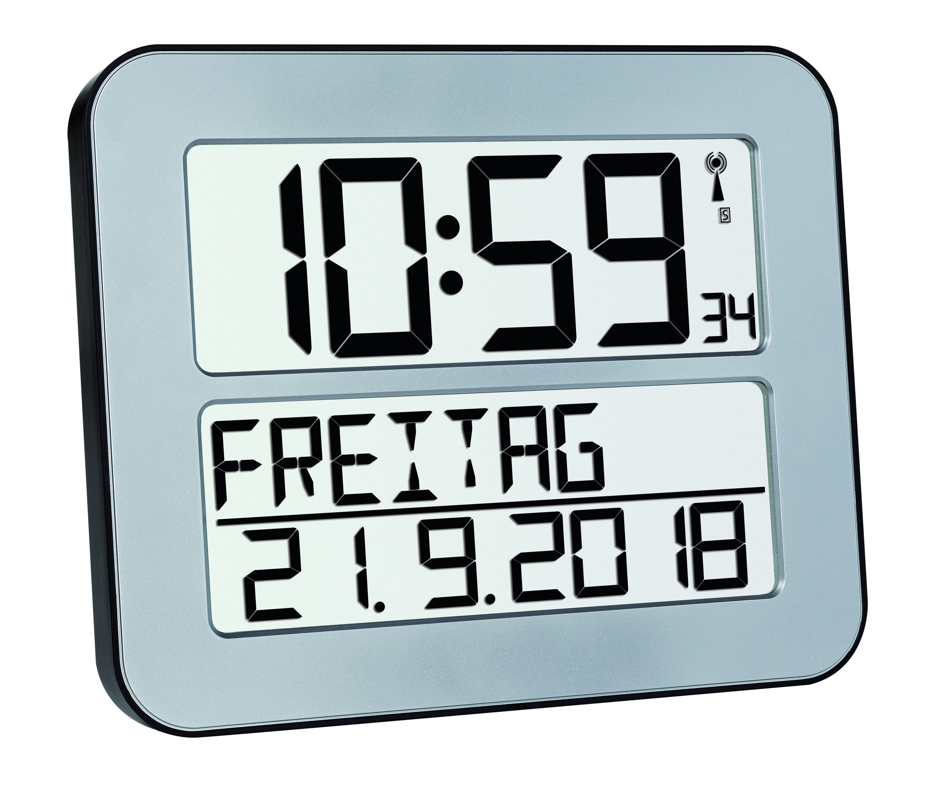 Image of TFA-Dostmann 60.4512.54 - Digital alarm clock - Rectangle - Silver...