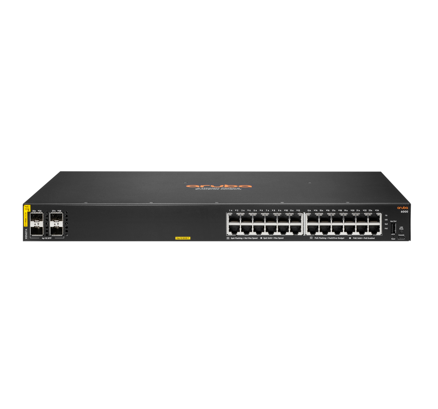 Image of Aruba 6000 24G Class4 PoE 4SFP 370W Managed L3 Gigabit Ethernet...