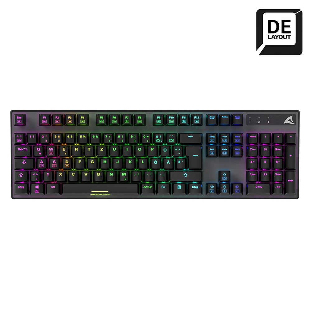 Sharkoon SKILLER SGK20 Red keyboard Gaming USB QWERTZ German Black