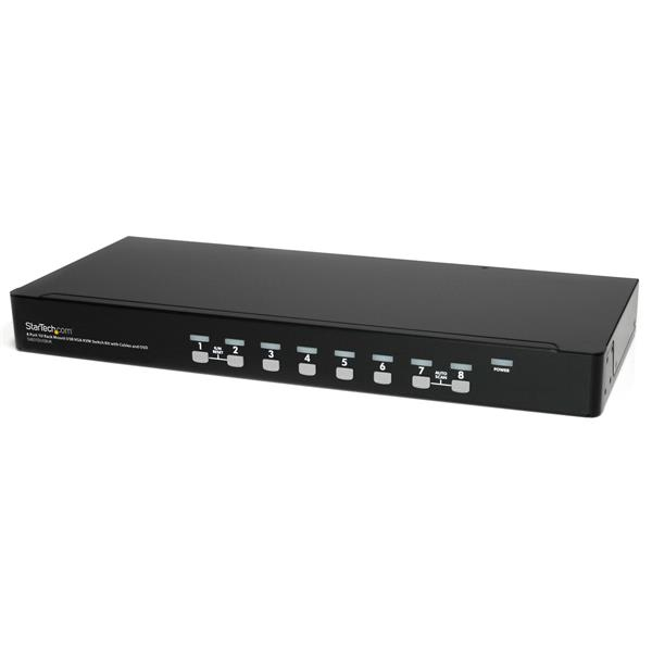 Image of StarTech.com 8 Port 1U Rackmount USB KVM Switch Kit with OSD and...