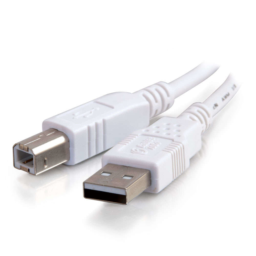 Image of C2G 3m USB 2.0 A/B Cable USB cable USB A USB B White