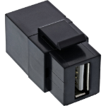 InLine USB 2.0 Snap-In module, USB-A F/F, angled, black housing