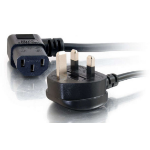 C2G 1m 18 AWG UK 90° Power Cord (IEC320C13R to BS 1363)