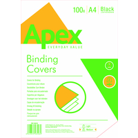 Fellowes Apex Leatherb Cover Black A4 100pk